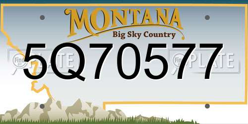 5Q70577 Montana License Plate