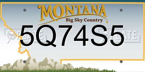 5Q74S5 Montana License Plate