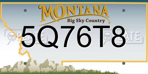 5Q76T8 Montana License Plate