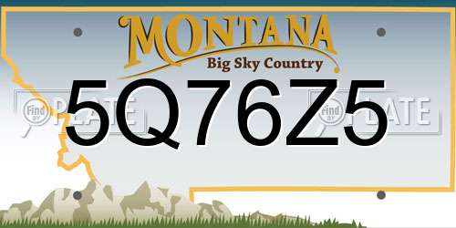 5Q76Z5 Montana License Plate