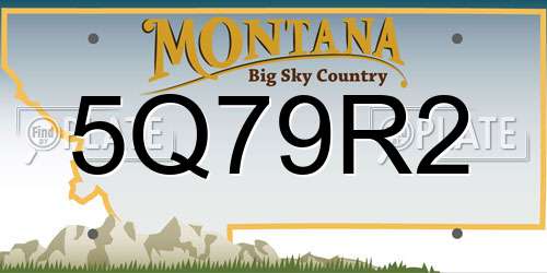 5Q79R2 Montana License Plate