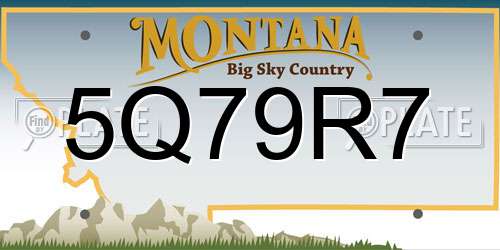 5Q79R7 Montana License Plate