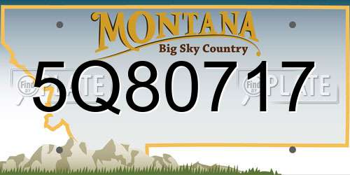 5Q80717 Montana License Plate