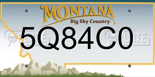 5Q84C0 Montana License Plate