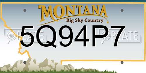 5Q94P7 Montana License Plate