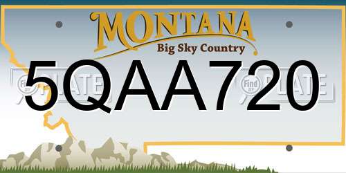 5QAA720 Montana License Plate