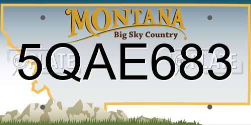 5QAE683 Montana License Plate