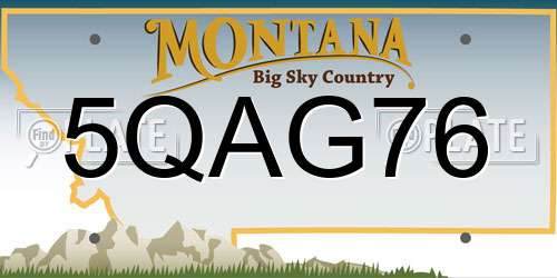 5QAG76 Montana License Plate