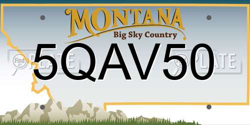 5QAV50 Montana License Plate