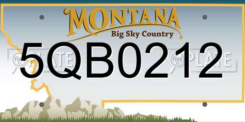 5QB0212 Montana License Plate