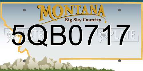 5QB0717 Montana License Plate