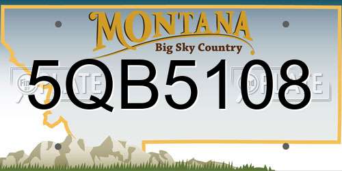 5QB5108 Montana License Plate