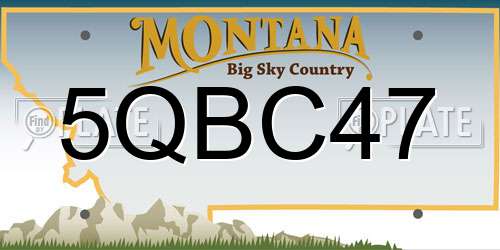5QBC47 Montana License Plate
