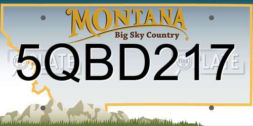 5QBD217 Montana License Plate