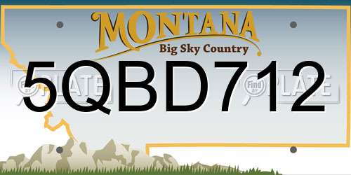 5QBD712 Montana License Plate