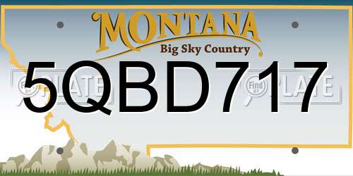 5QBD717 Montana License Plate
