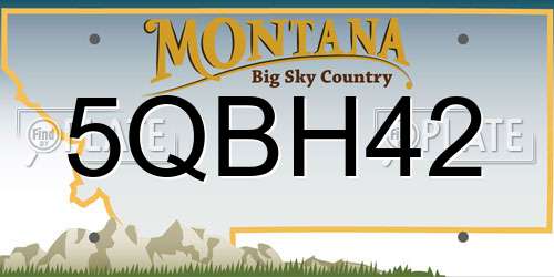 5QBH42 Montana License Plate