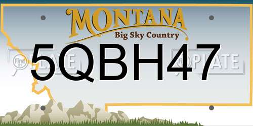 5QBH47 Montana License Plate