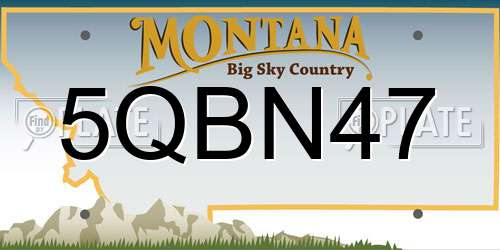 5QBN47 Montana License Plate