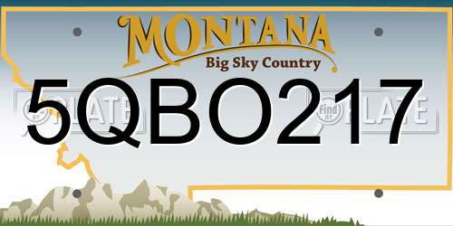 5QBO217 Montana License Plate