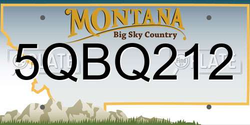5QBQ212 Montana License Plate