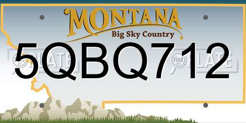 5QBQ712 Montana License Plate