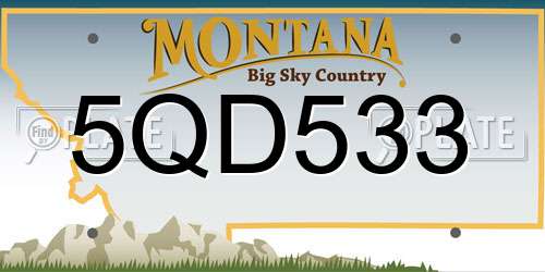 5QD533 Montana License Plate