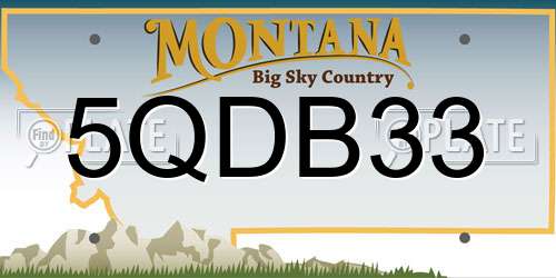 5QDB33 Montana License Plate