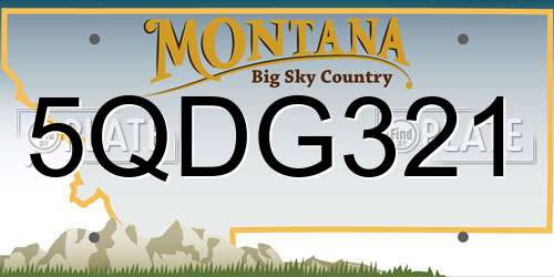 5QDG321 Montana License Plate