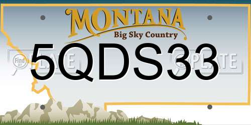 5QDS33 Montana License Plate