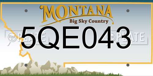 5QE043 Montana License Plate