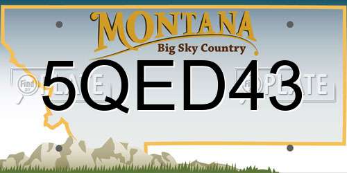 5QED43 Montana License Plate