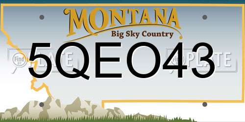 5QEO43 Montana License Plate