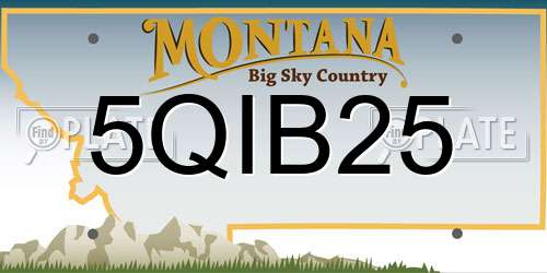 5QIB25 Montana License Plate