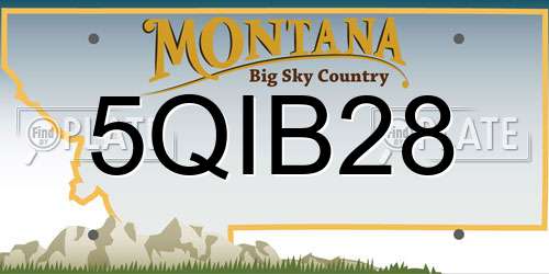 5QIB28 Montana License Plate