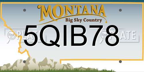 5QIB78 Montana License Plate