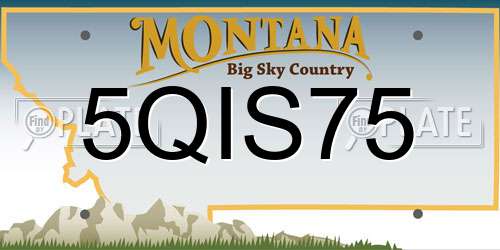 5QIS75 Montana License Plate