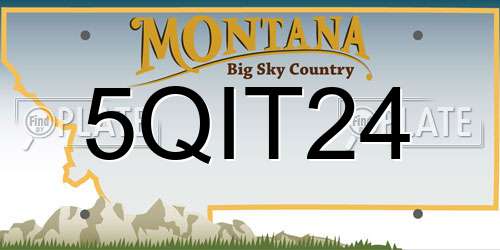 5QIT24 Montana License Plate