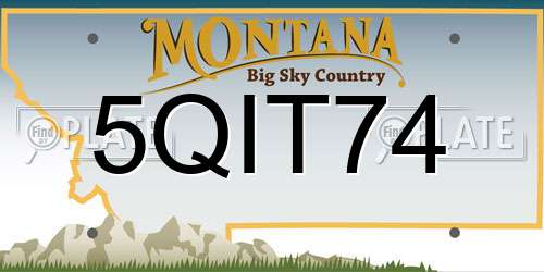 5QIT74 Montana License Plate