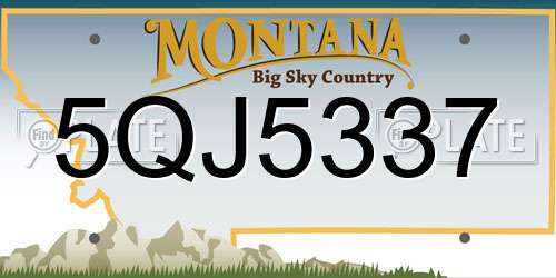 5QJ5337 Montana License Plate