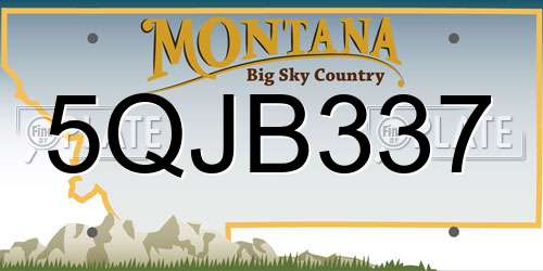 5QJB337 Montana License Plate