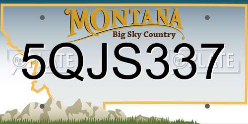 5QJS337 Montana License Plate