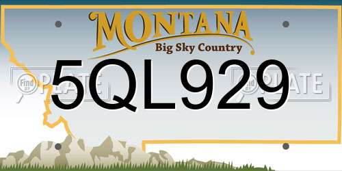 5QL929 Montana License Plate