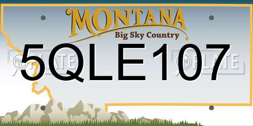 5QLE107 Montana License Plate