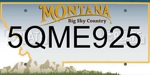5QME925 Montana License Plate