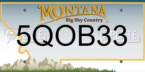 5QOB33 Montana License Plate