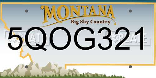 5QOG321 Montana License Plate