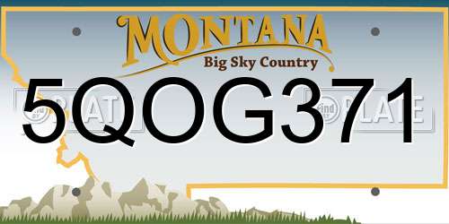 5QOG371 Montana License Plate