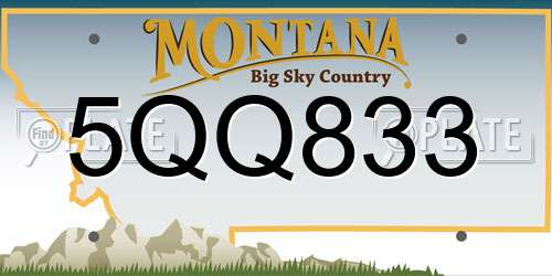 5QQ833 Montana License Plate