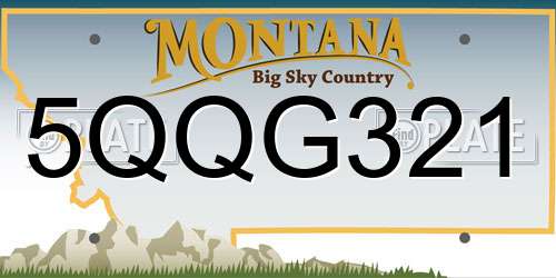 5QQG321 Montana License Plate